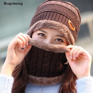 Bugraoog Men Women Winter Warm Crochet Knit Baggy Beanie Wool Skull Hat Ski Cap Scarf PH