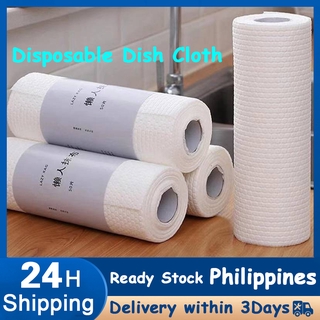 50Pcs Kitchen Disposable Dish Cloth Absorbent Water And Oil Lazy Rag Cleaning Cloth For Wet&Dry