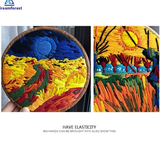【DIY】DF Handcraft Cross Stitch Kit Abstractionism Embroidery Cotton Painting Needlework With Hoop (3)
