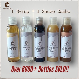 【Available】Combo Caramel White Dark Chocolate Sauce Vanilla Caramel Syrup for Coffee 100ML by Kapet