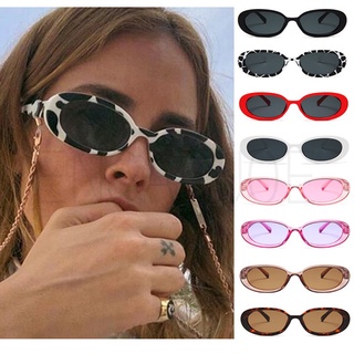 Popular Personality Fashion Oval Small Frame Men and Women Sunglasses Cow Color Lightweight Comfortable Sunglasses
