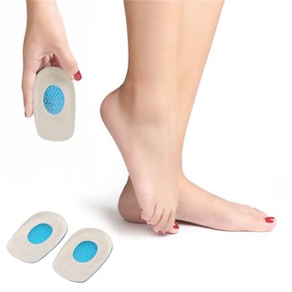 ♥ Silicone Gel U Shape Shoes Heel Cushions Pain Relief Insert Soles Pads