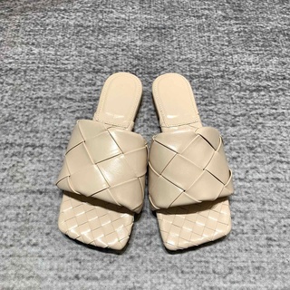 B Big Woven Slippers Square Toe One Type Things Slippers