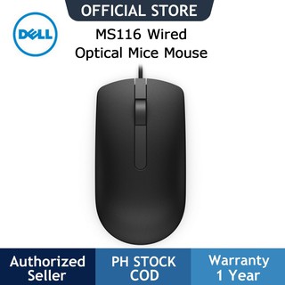DELL MS116 Wired Mouse Corded Optical Mice With 1000 DPI For Home Office