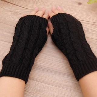Hand Warmer Gloves Women Arm Crochet Knitting Faux Wool (1)