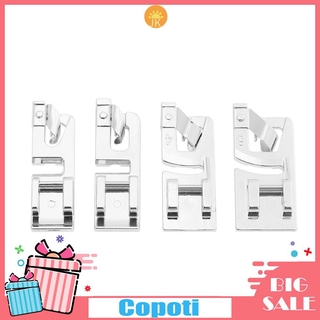 Copoti✔Sewing Machine Rolled Hem Foot Presser Household Stitch Quilting Tools 4pcs