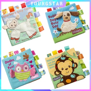 Youngstar-Soft Cloth Books Infant Animal Books Baby Story Book Early Educational Rattle Toys For Newborn Baby (2)