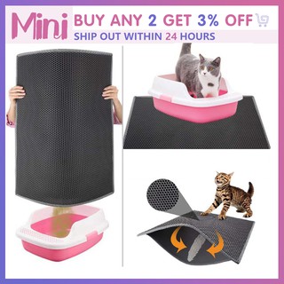 Pet Cat Litter Mats Pads Waterproof Anti Splash Cat Litter Box Pads Honeycomb Carpet Feeding Mat