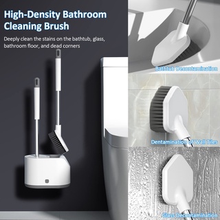 Toilet Brush Set with Non-Slip Long PP Handle and Soft TPR Silicone Bristles with Holders (5)