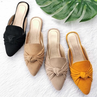 Ang bagong✧✢R&A251 Pointed Flat Swiss Tie Knot Half Shoes (Narrow Fit)