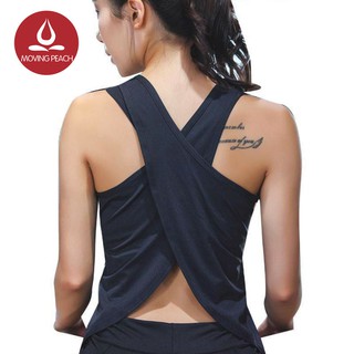 MOVING PEACH Fitness tank top vest female jogging fitness top yoga clothing workout tank VZ