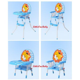 Multipurpose Foldable 2 in1 baby High Chair BLUE LION/Pink Giraffe