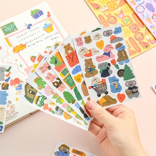 imoda 1Pc Animal Friends Series Stickers Decoration Scrapbooking Paper Creative Stationery School Supplies