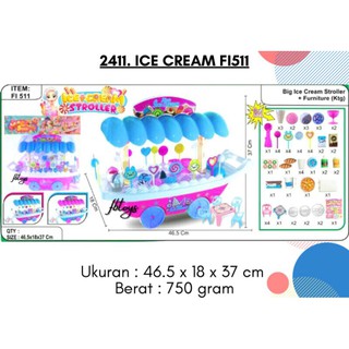 Children 's Toys Ice Cream F1511 / Pusher Cart Selling Ice Cream
