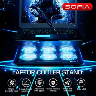 ✲♂♗(K) Sofia 12-18 inch Laptop Cooling Pad with 2 USB Ports and 6 Fan