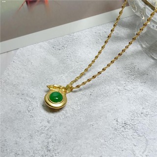 Investment Precious Metals☃▩┇Tyaa Jewelry 24k Gold Plated Bangkok Jade Money Bag Necklace