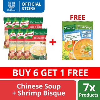 Buy 6 Pcs Knorr Soup Crab&Corn 60g Get 1 Pc Free Knorr Soup Shrimp Bisque 60g