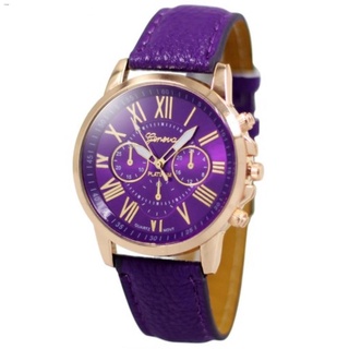 couple watchwatch band△Geneva Celine Violet Leather Wrist Watch(with Free Box)