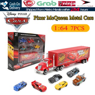 7PCS/SET Disney Pixar Cars Alloy McQueen Metal Model Car Toys Birthday Gift For Kids