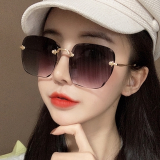 【Ready Stock】Korean Fashion Frameless Sunglasses Female Small Frame Sunglasses Women/Men Retro