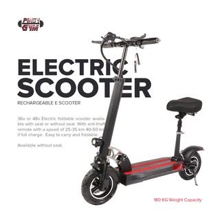 Adult Electric Foldable Scooter Rechargeable Ride On E Scooter Dual Shocks and Anti Theft Remote