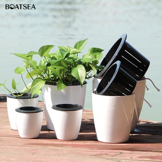 Boatsea Lazy Flower Pot Automatic Water-Absorbing Imitation Ceramic Plastic