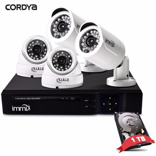 Cordya Immix Security 9004S H.264 4CH AHD DVR Combo CCTV 1.3 MP Camera Kit w/ Toshiba 1TB HDD