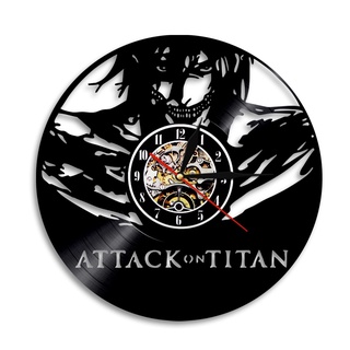 Classic Anime Vinyl Clock Attacking Giant Attack on Titan Record Wall Clock