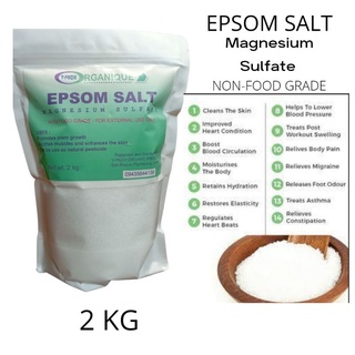 PURE EPSOM SALT 2KG(MAGNESIUM SULFATE)