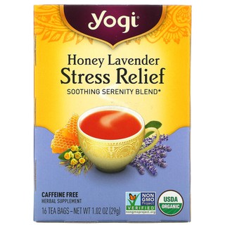 Yogi Tea, Stress Relief, Honey Lavender, Caffeine Free, 16 Tea Bags