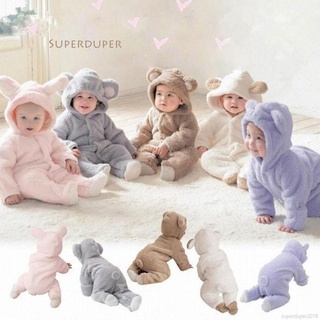 Baby Kids Jumpsuit Romper Coral Fleece Hoodies Clothes Baby Girls And Boys Winter Cotton Baby Romper