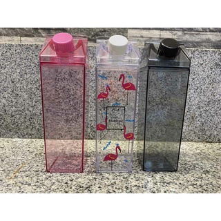 Clear Acrylic Water Milk Carton Juice Container Reusable Square Shape Plastic Water Bottle Tumbler
