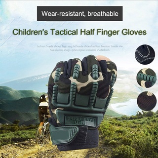 Children Tactical Half Finger Gloves Anti-Skid Gloves for Outdoor Sports