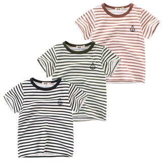 Fashion 2020 Summer Striped Tops Clothing Boys Girls Unisex T Shirts Kids Children Short Sleeve Cotton T-shirt