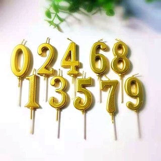 Number Candle Smokeless 0-9 Number Birthday Party golden Candle Cake Topper Decoration