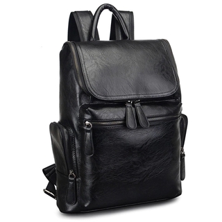 2019 Brand Designer Men Leather Backpack Men's School Backpa (2)