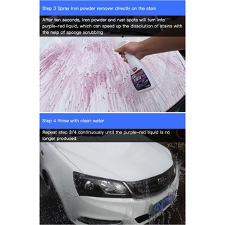 neutral rust removal spray Iron powder remover: remove yellow point and black point of automobile paint surface rust removing car paint white car cleaning agent to stain (7)