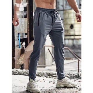 2104# summer ice silk pants ultra-thin men's quick drying breathable sports casual jogger pants