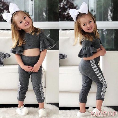 KSI-Toddler Kids Baby Girls Slim Fit Tops + Pants Leggings