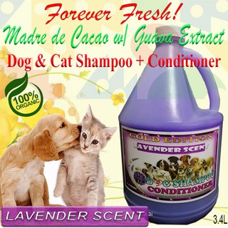 1 gallon Green (Lavender) Madre de Cacao w/ guava extract dog & cat shampoo+conditioner