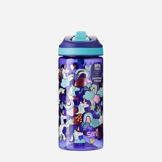 Smiggle Cheer Heart Unicorn Rainbows Junior Drink Bottle 440ml – Purple