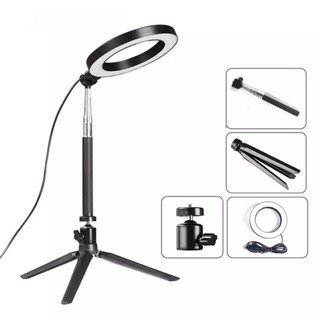 16CM RK-16 Selfie LED Ring Light Photo Studio Photography Dimmable W/ Tripod