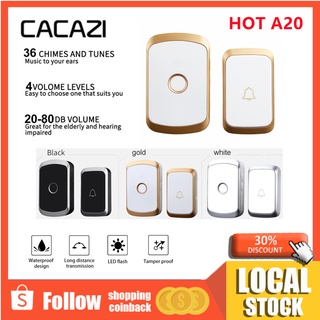 CACAZI A20 Home Intelligent Wireless Door bell 36 Songs Remote Control Waterproof Doorbell US Plug (1)