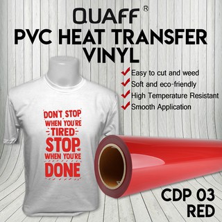 QUAFF Pvc-03 red Vinyl For Tshirt Printing 1m