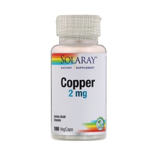 Solaray Copper, 2 mg, 100 VegCaps