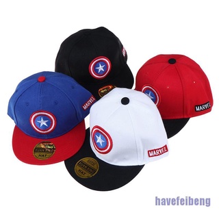 [HAFVE] Kids Captain America Embroidery Cotton Baseball Cap Snapback Hat GBN