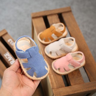 ✉❦Baby Boys Girls Breathable Anti-Slip Solid Print Sandals Toddler Soft Soled First Walkers Shoes