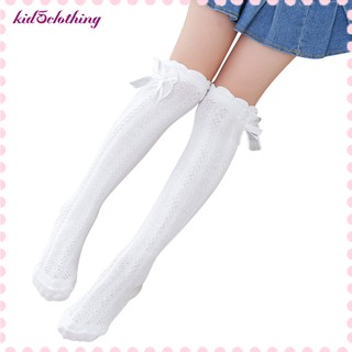 Fashion Girls Cotton Bow Knee High Stockings Tights Socks