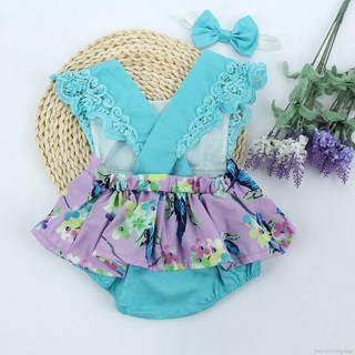 Baby Girls Fashion Romper Floral Cotton Kids Cute Bodysuit Jumper (5)
