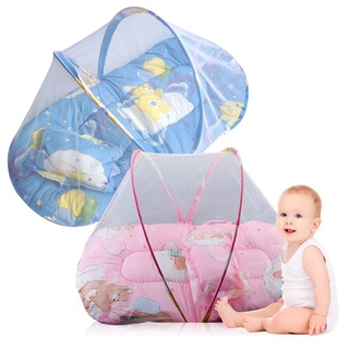 educational toysbaby accessoriesbaby wipes♟Luckyy_Baby mosquito net baby Folding Soft Cushion Bed ba